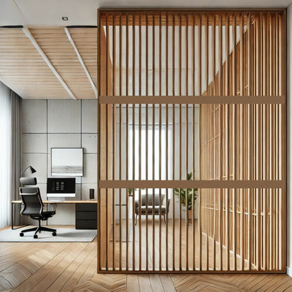 Mid-Century Room Dividers, Wood Slat Partitions and Freestanding Privacy Screens