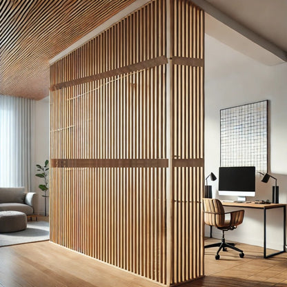 Mid-Century Room Dividers, Wood Slat Partitions and Freestanding Privacy Screens