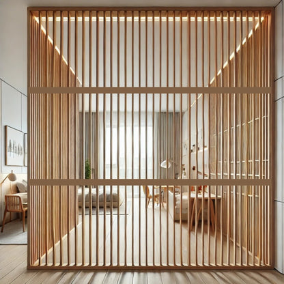 Mid-Century Room Dividers, Wood Slat Partitions and Freestanding Privacy Screens