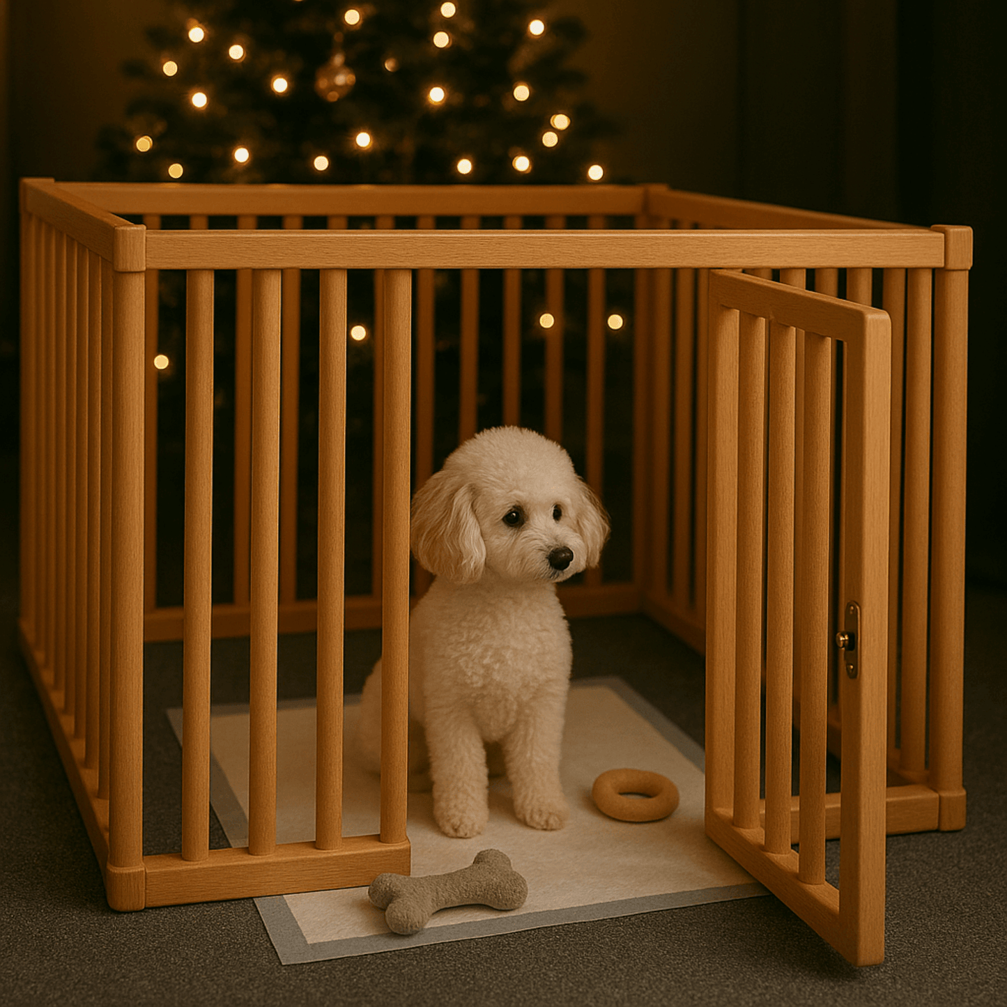 Wooden Dog Playpen for Indoor Use