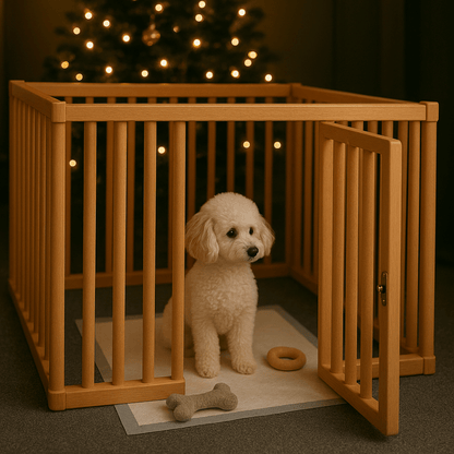 Wooden Dog Playpen for Indoor Use
