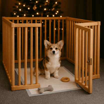 Wooden Dog Playpen for Indoor Use