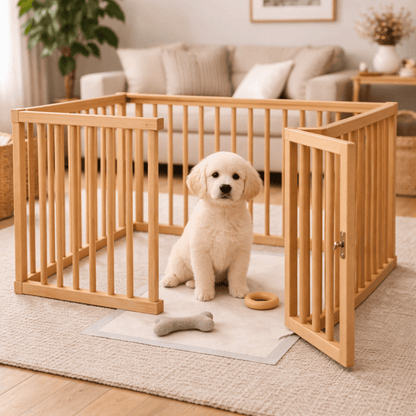 Wooden Dog Playpen for Indoor Use