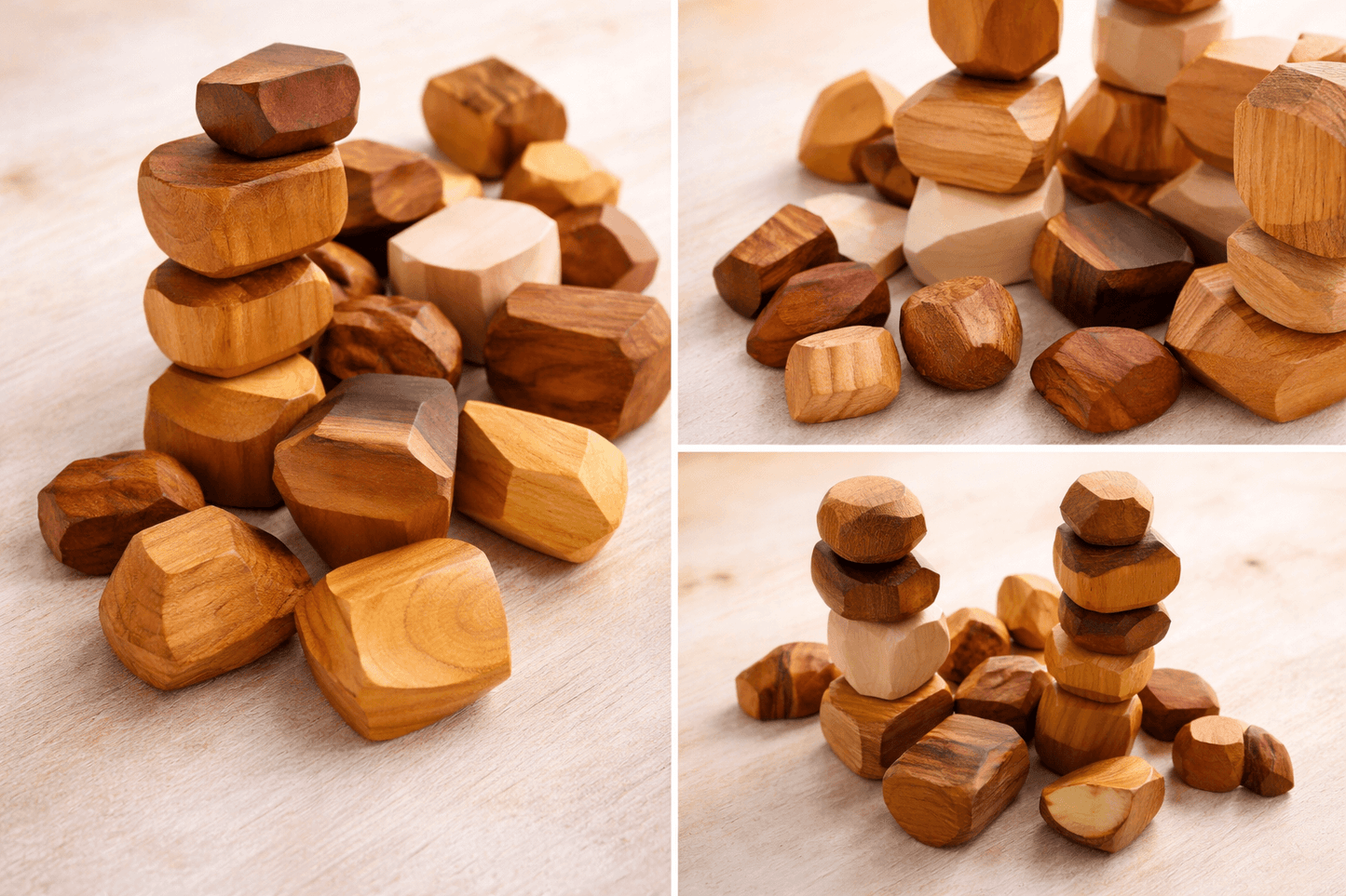 Baby Wooden Building Blocks, Waldorf Toddler Sensory Games, Montessori Natural Materials, Early Learning Motor Skills Development, 1-2-99 Years Kid