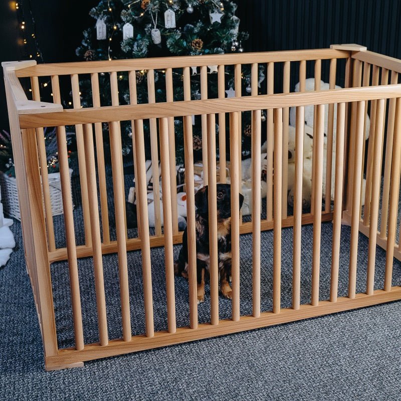 Dog enclosure furniture large, Wood dog crate furniture, Wooden dog enclosure