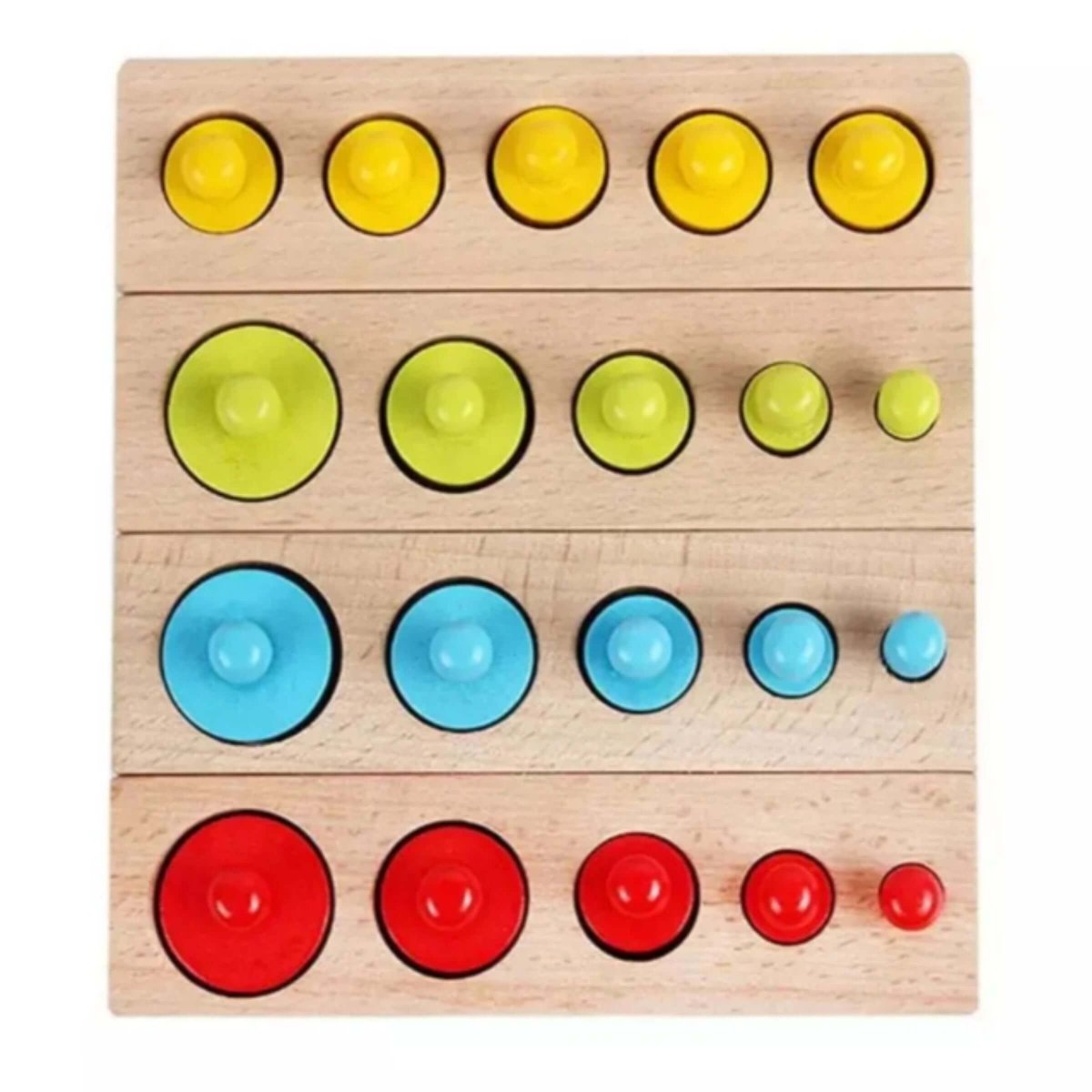 Educational Baby Stacking Blocks Wooden Montessori Cylinders Best Sensory Toddler Toy Learning Gifts for Girls Boys Rainbow