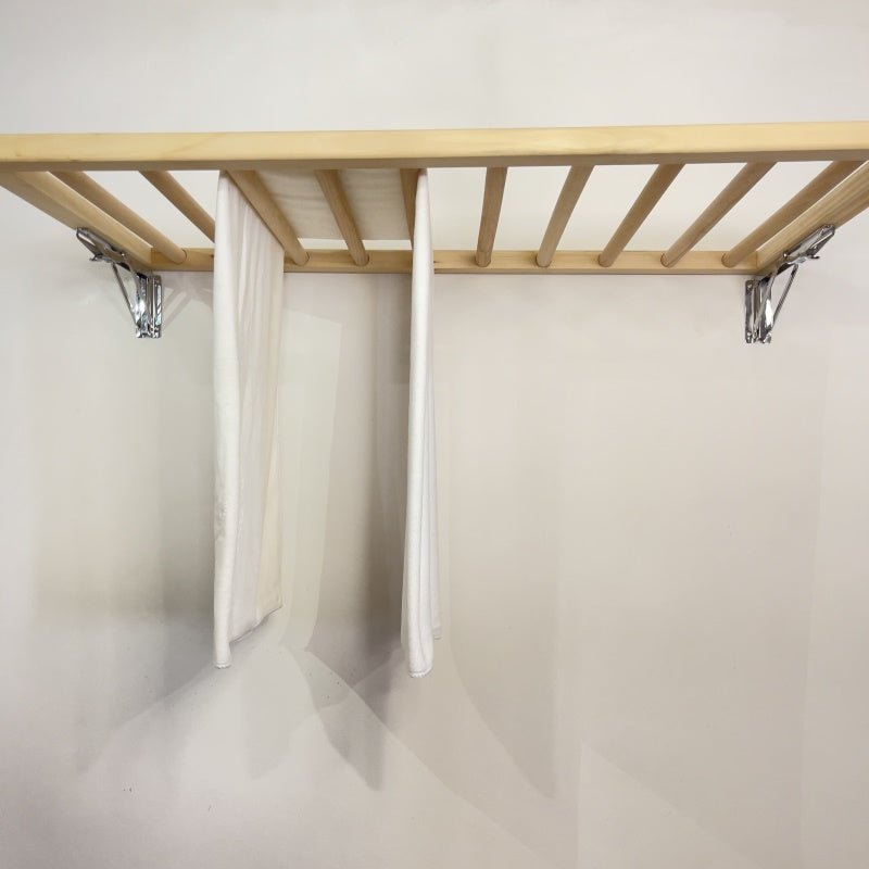 Laundry Drying Rack, Wood Ceiling Wall Mounted Foldable Hanger for Clothes, wall - mounted clothes drying rack
