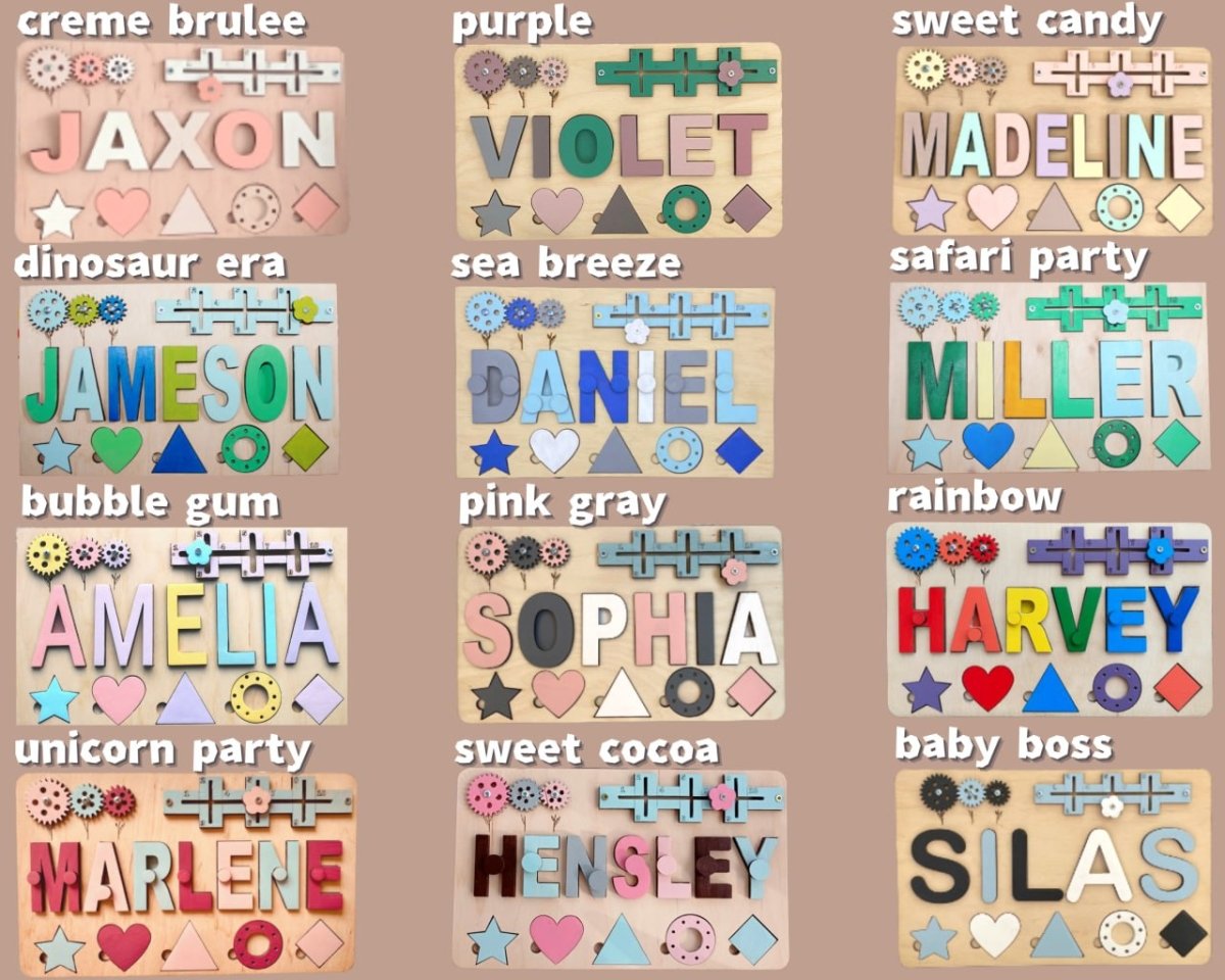 Personalized Baby Girl Name Puzzle Unique Gift Boys Ages 1 3 Wooden Montessori Nursery Toddler Toy Travel Kids Busy Board