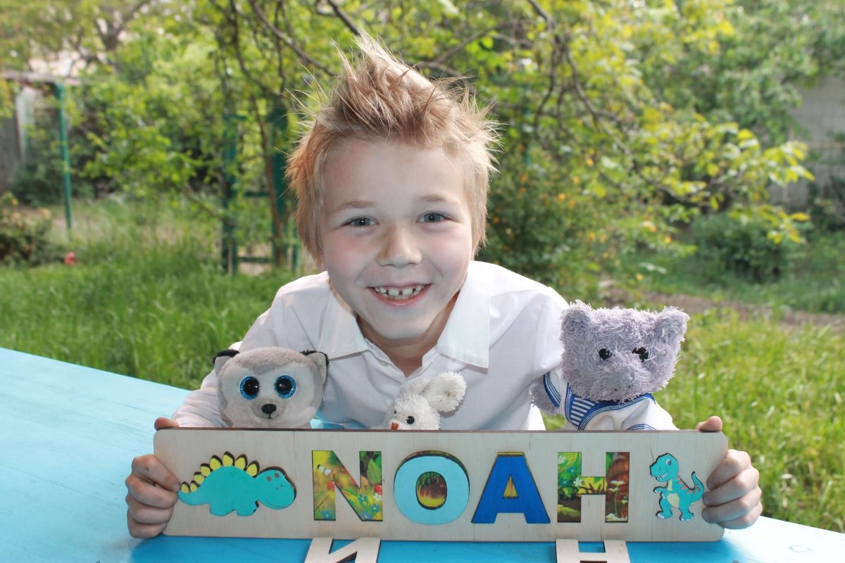 Personalized Wooden Toddler Name Puzzle Dino Shark Unicorn Cosmic Kid Theme Montessori Baby Toy Nursery Decor Gift Girl Boy