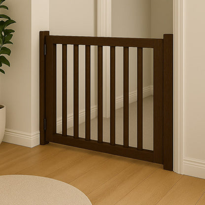 Modern Baby Pet Safety Gate Adjustable Wooden Barrier for Stairs and Doorways.