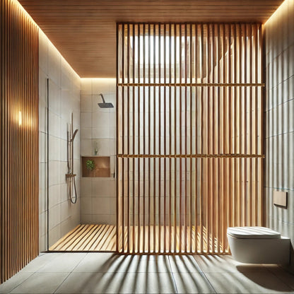 handmade wooden partition wall for open space