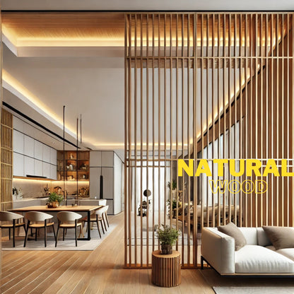 solid beech wood room divider used as privacy screen