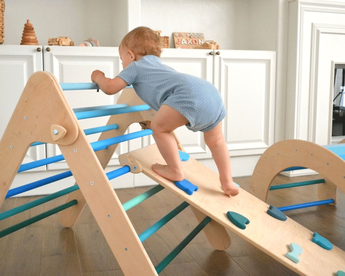 Toddler Climbing Play Jungle Gym Montessori Furniture Set Wood Balance Board Indoor Playground Kids Activity Motor Skills