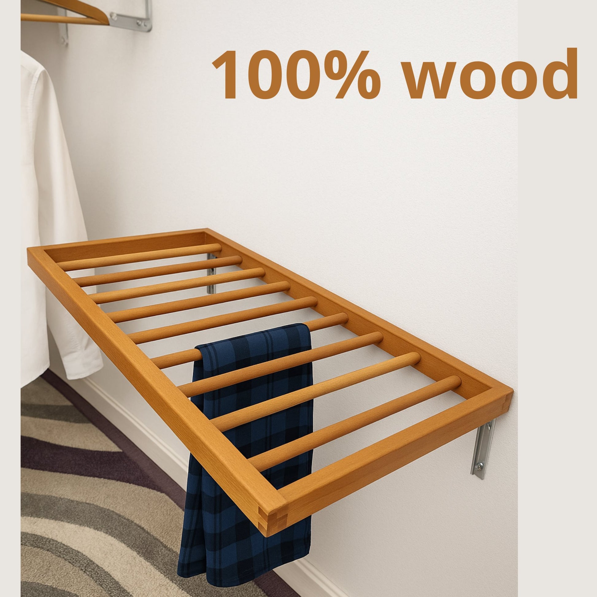 space-saving wall drying rack for utility room