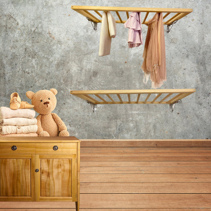 laundry room with wall-mounted wooden airer