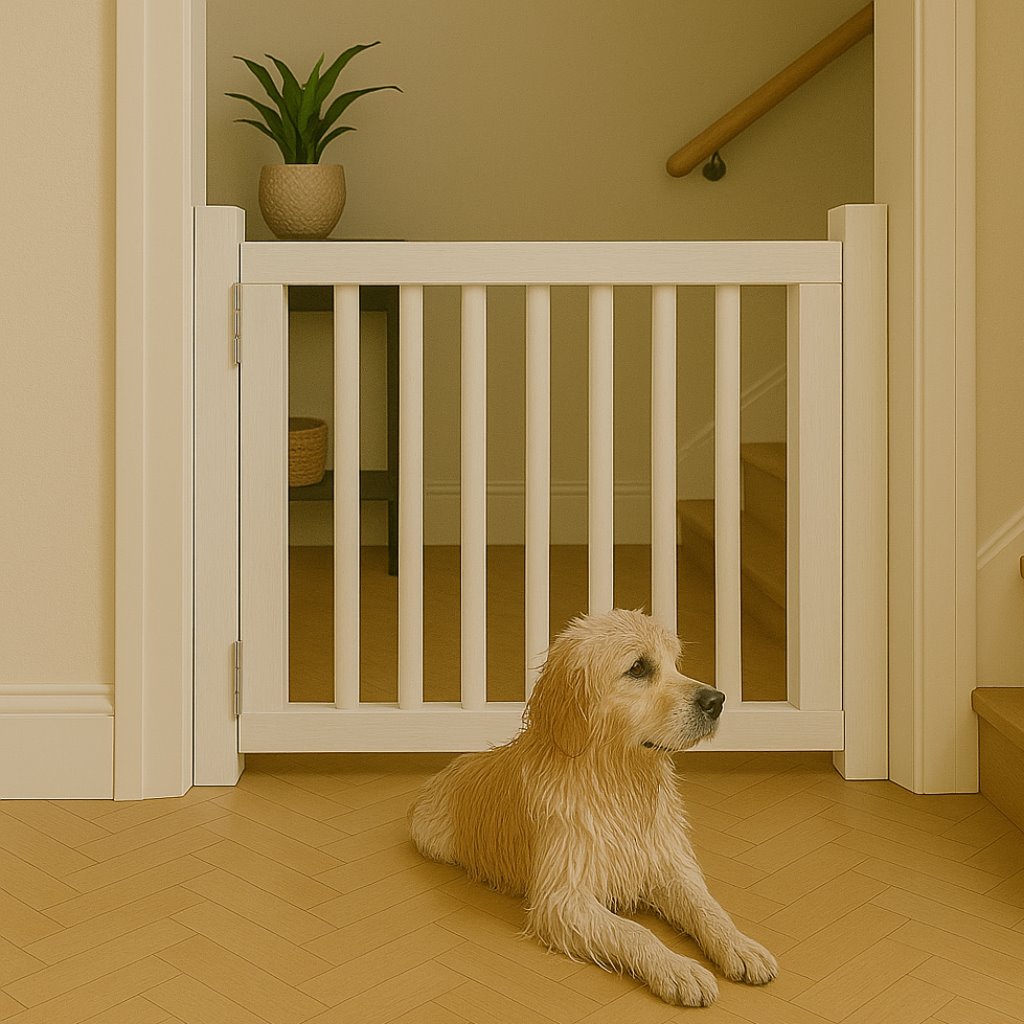 adjustable wooden baby gate for stairs and doorways